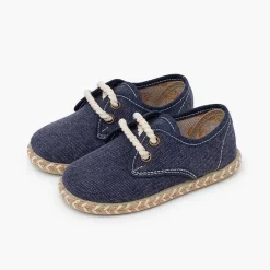 Zapatos Comunión<Pisamonas Blucher Niño Lona Suela Yute Bicolor