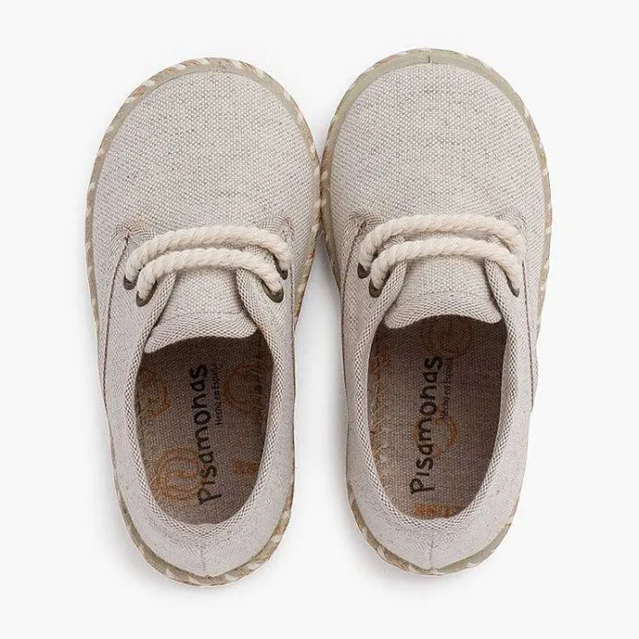 Zapatos Comunión<Pisamonas Blucher Niño Lona Suela Yute Bicolor