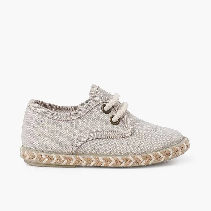 Zapatos Comunión<Pisamonas Blucher Niño Lona Suela Yute Bicolor