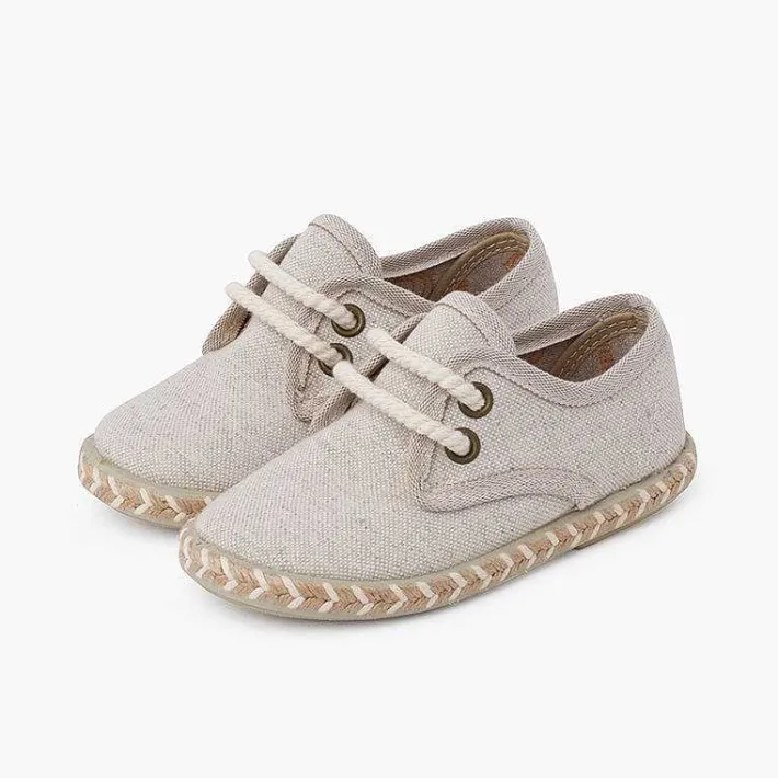 Zapatos Comunión<Pisamonas Blucher Niño Lona Suela Yute Bicolor