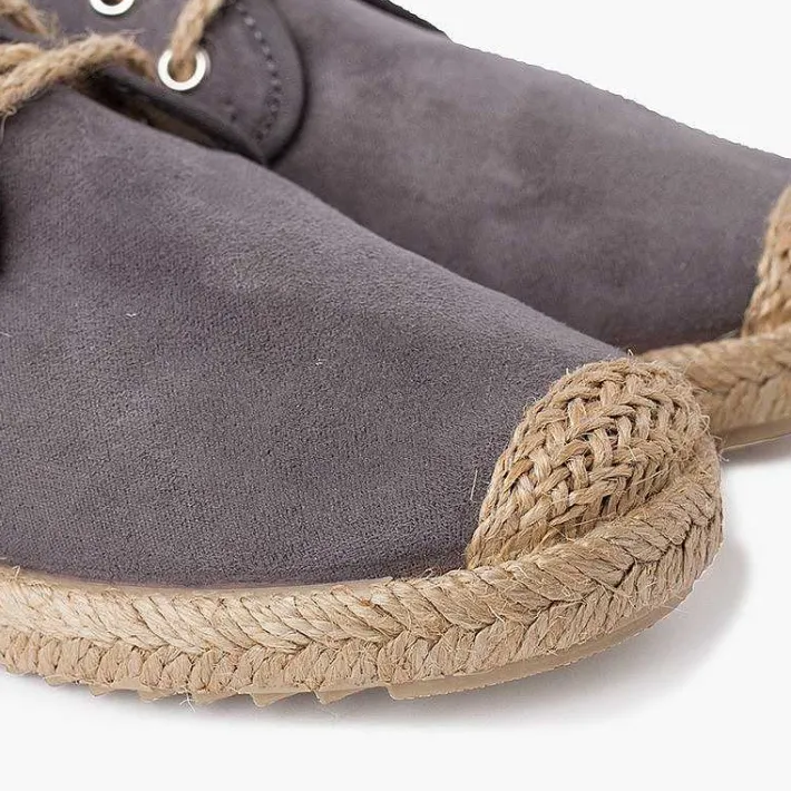 Blucher<Pisamonas Blucher Puntera Y Cordones Yute Efecto Suede