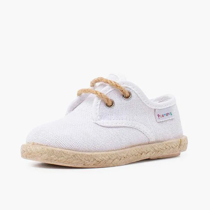 Zapatillas<Pisamonas Bluchers Lino Cordones Y Base Yute