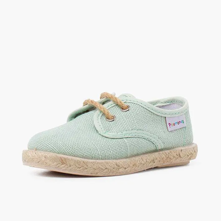 Zapatillas<Pisamonas Bluchers Lino Cordones Y Base Yute