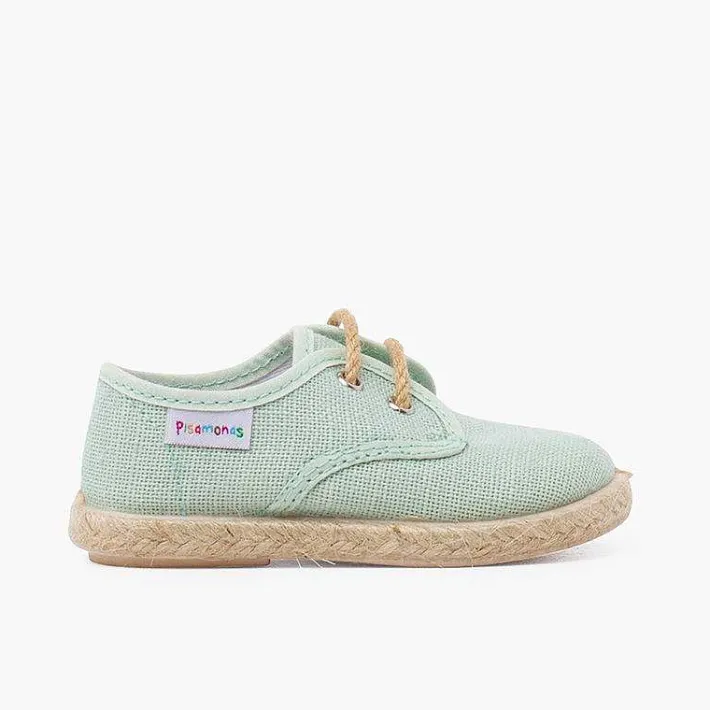 Zapatillas<Pisamonas Bluchers Lino Cordones Y Base Yute