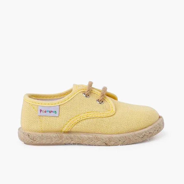 Zapatillas<Pisamonas Bluchers Lino Cordones Y Base Yute