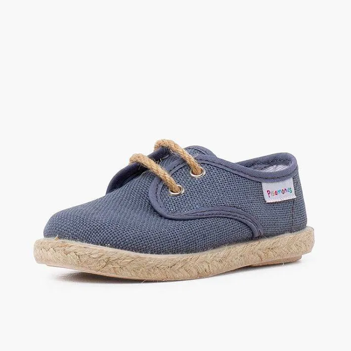 Zapatillas<Pisamonas Bluchers Lino Cordones Y Base Yute