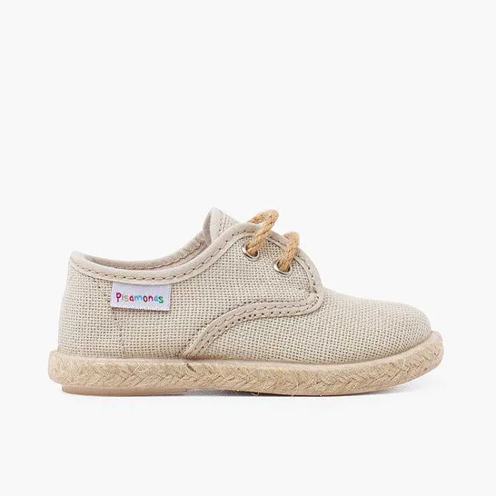 Zapatillas<Pisamonas Bluchers Lino Cordones Y Base Yute
