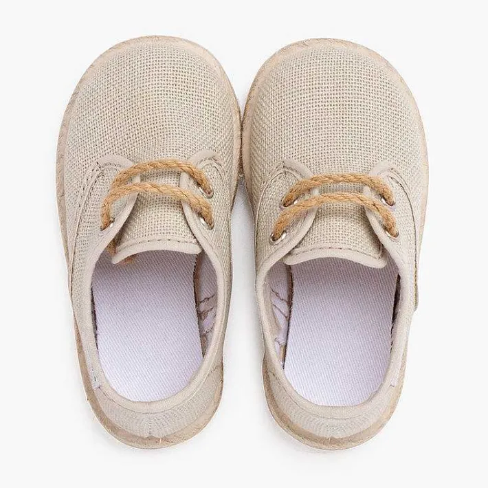 Zapatillas<Pisamonas Bluchers Lino Cordones Y Base Yute