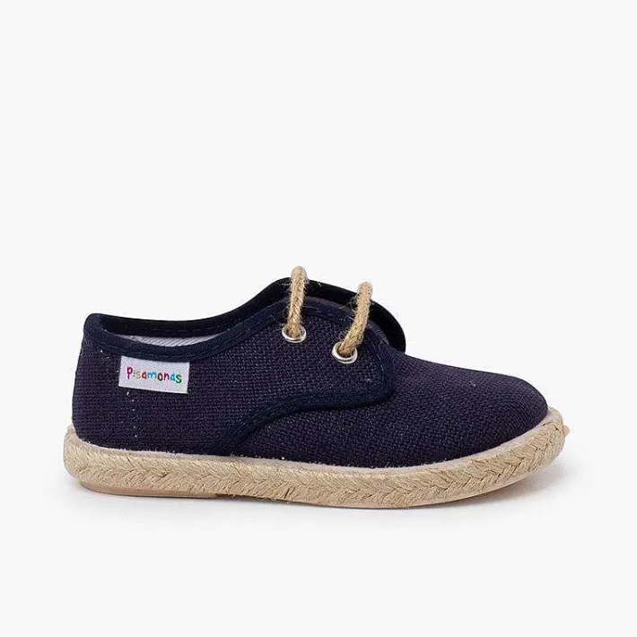 Zapatillas<Pisamonas Bluchers Lino Cordones Y Base Yute