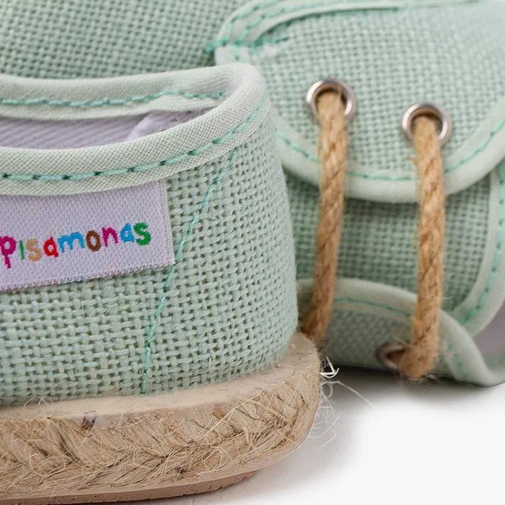 Zapatillas<Pisamonas Bluchers Lino Cordones Y Base Yute