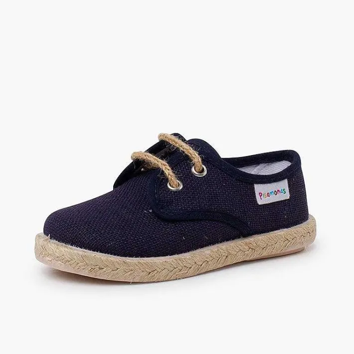 Zapatillas<Pisamonas Bluchers Lino Cordones Y Base Yute