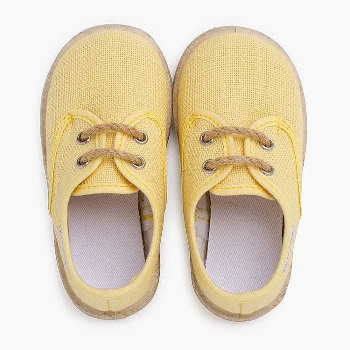 Zapatillas<Pisamonas Bluchers Lino Cordones Y Base Yute
