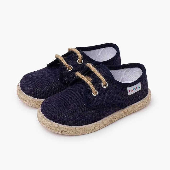 Zapatillas<Pisamonas Bluchers Lino Cordones Y Base Yute