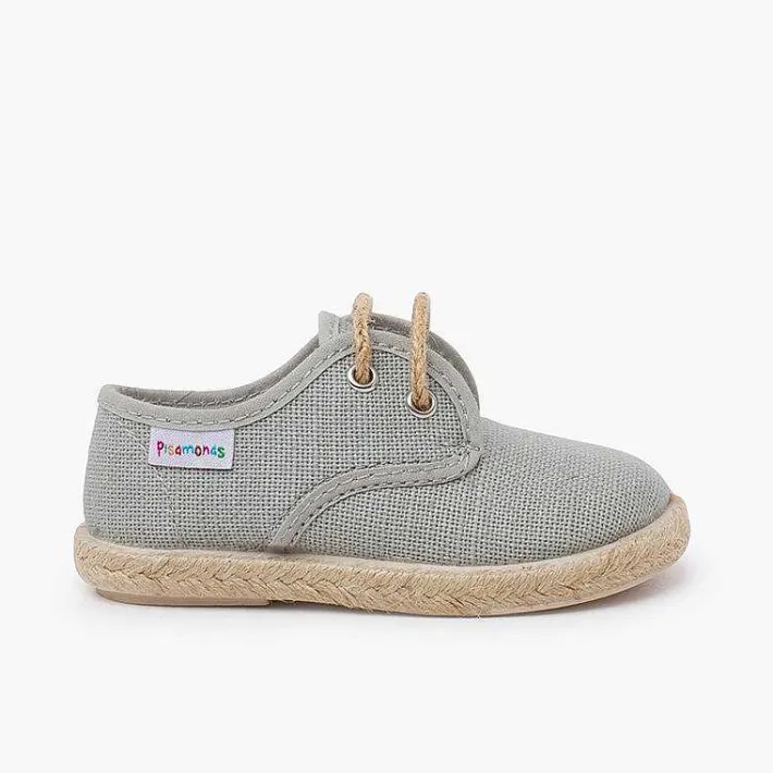 Zapatillas<Pisamonas Bluchers Lino Cordones Y Base Yute