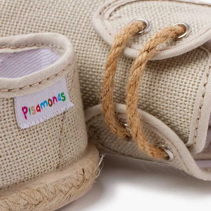 Zapatillas<Pisamonas Bluchers Lino Cordones Y Base Yute