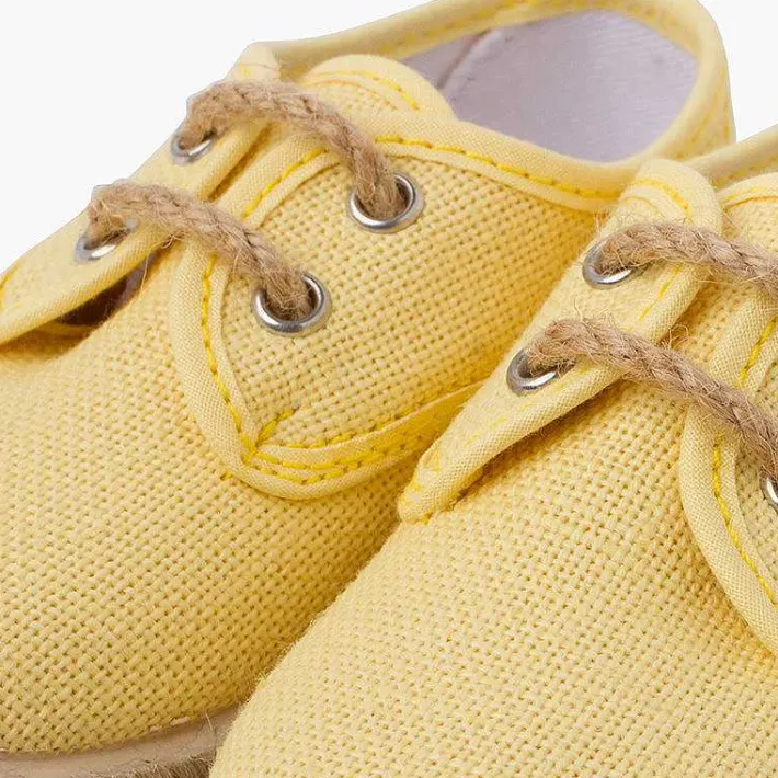 Zapatillas<Pisamonas Bluchers Lino Cordones Y Base Yute