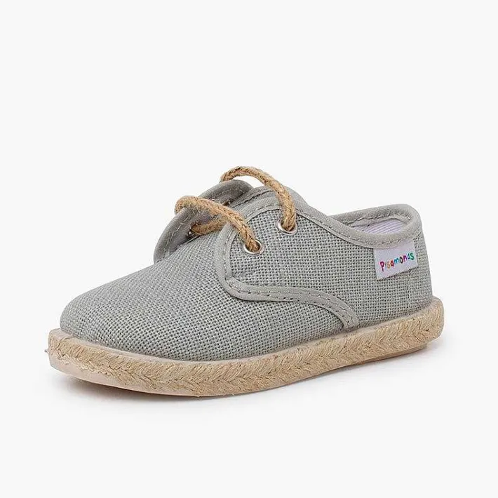 Zapatillas<Pisamonas Bluchers Lino Cordones Y Base Yute