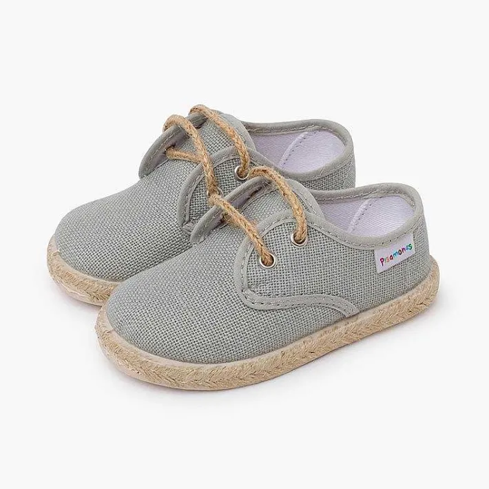 Zapatillas<Pisamonas Bluchers Lino Cordones Y Base Yute