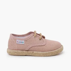 Zapatillas<Pisamonas Bluchers Lino Cordones Y Base Yute