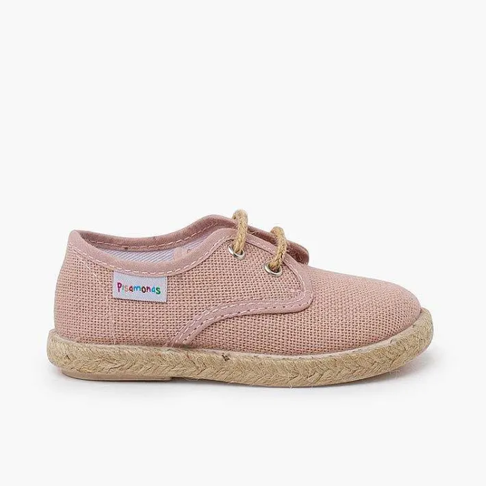 Zapatillas<Pisamonas Bluchers Lino Cordones Y Base Yute