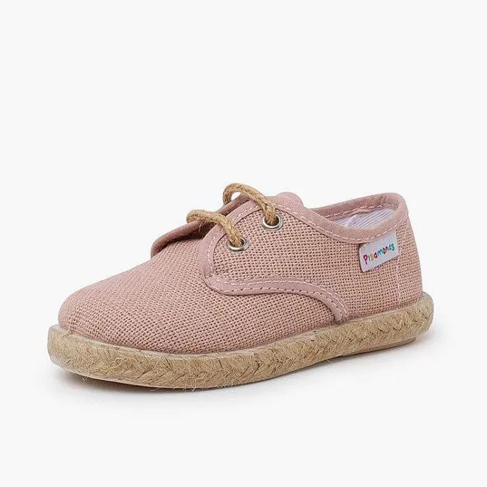 Zapatillas<Pisamonas Bluchers Lino Cordones Y Base Yute