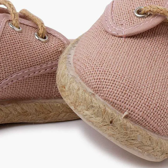 Zapatillas<Pisamonas Bluchers Lino Cordones Y Base Yute