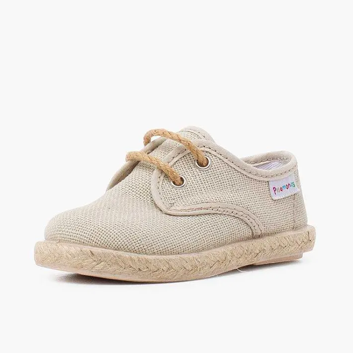 Zapatillas<Pisamonas Bluchers Lino Cordones Y Base Yute
