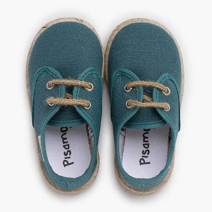 Zapatillas<Pisamonas Bluchers Lino Cordones Y Base Yute