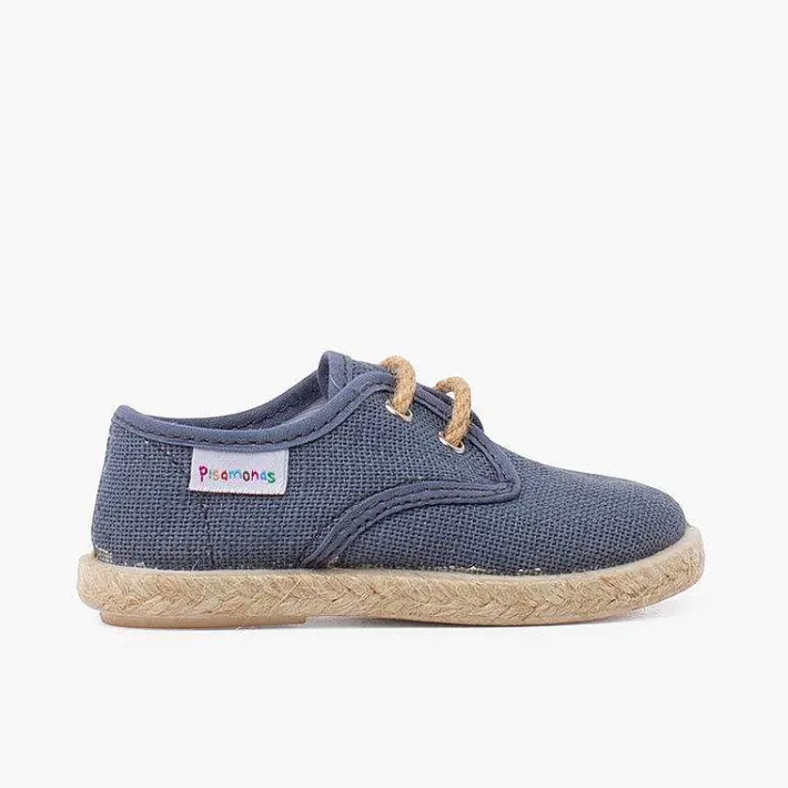 Zapatillas<Pisamonas Bluchers Lino Cordones Y Base Yute