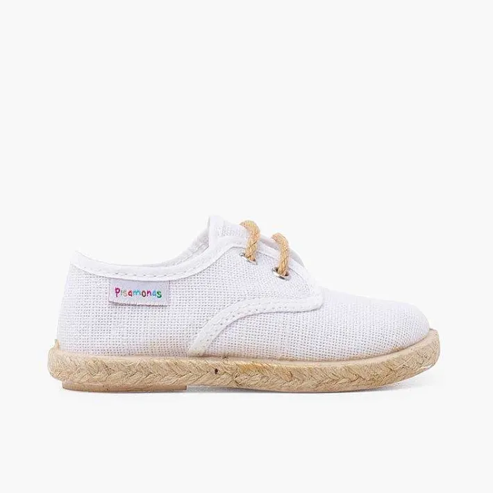 Zapatillas<Pisamonas Bluchers Lino Cordones Y Base Yute