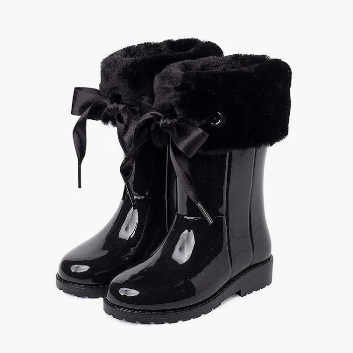 Botas De Agua<Pisamonas Bota Agua Niña Campera Cuello Pelo Suave Y Lazo