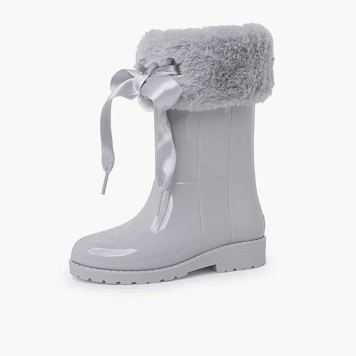 Botas De Agua<Pisamonas Bota Agua Niña Campera Cuello Pelo Suave Y Lazo