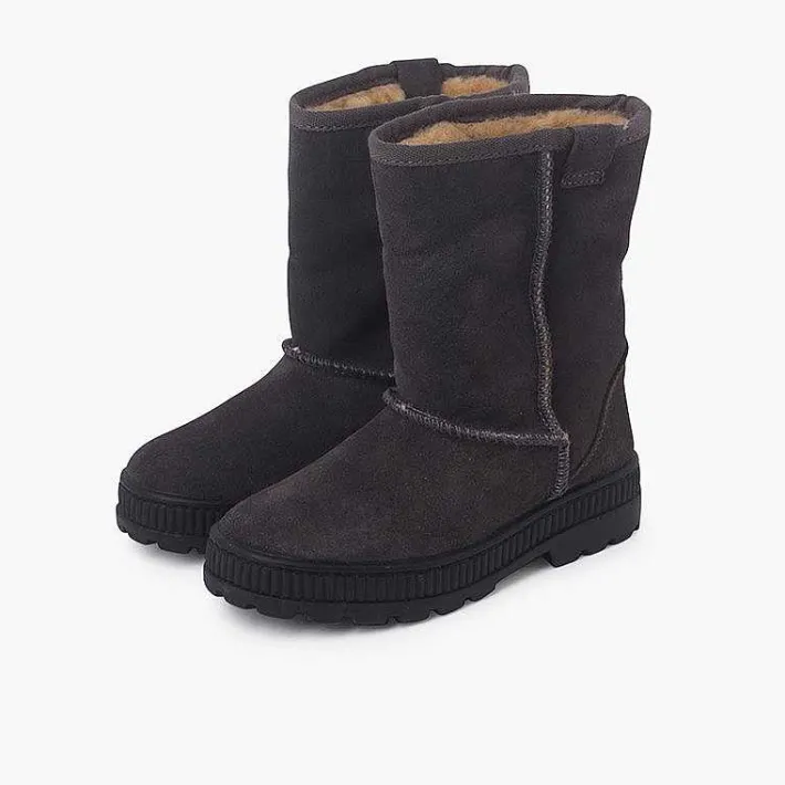 Botas<Pisamonas Bota Australiana Suela Ancha Y Borreguito