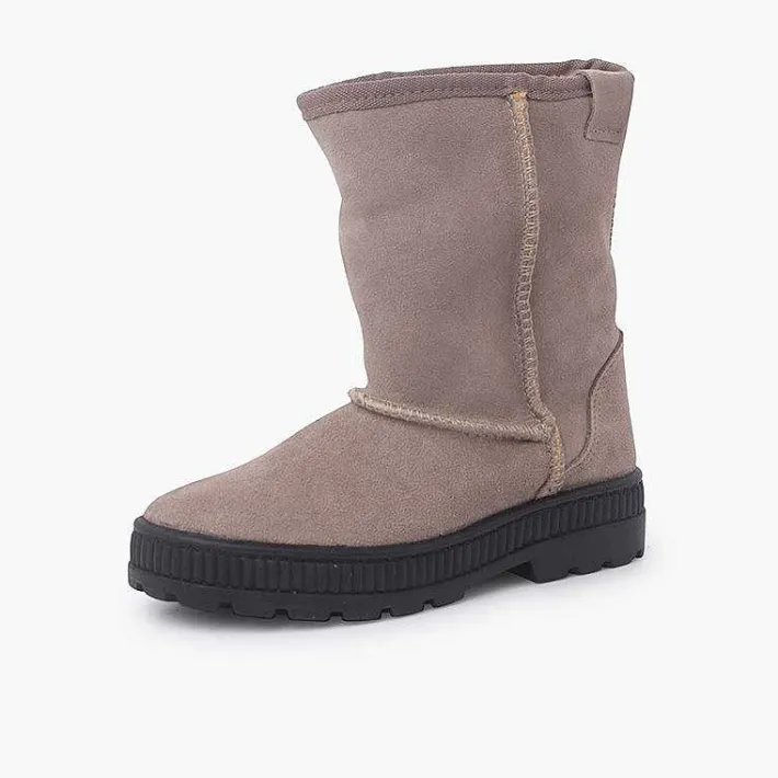 Botas<Pisamonas Bota Australiana Suela Ancha Y Borreguito