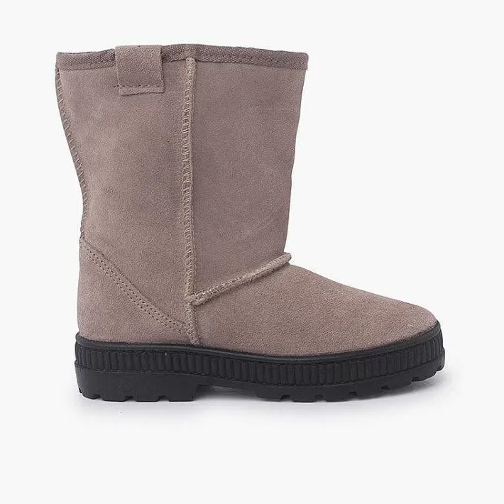 Botas<Pisamonas Bota Australiana Suela Ancha Y Borreguito