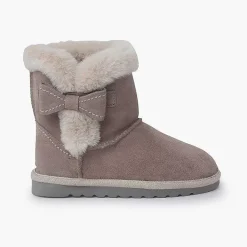 Botas<Pisamonas Bota Estilo Australiana Lazo Lateral Color Arena
