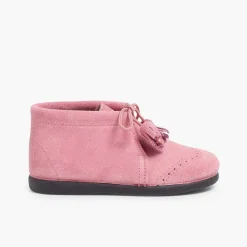 Botas<Pisamonas Bota Serraje Picado Y Borlas