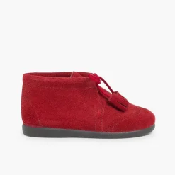 Botas<Pisamonas Bota Serraje Picado Y Borlas
