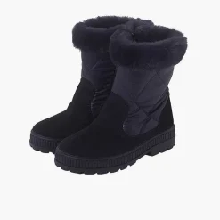 Botas<Pisamonas Botas Acolchadas Cuello Pelito Color Azul Marino