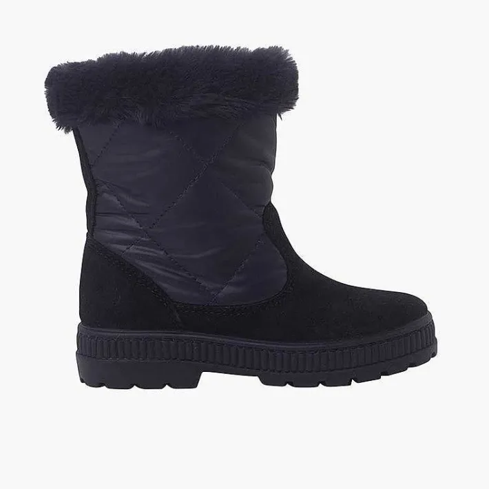 Botas<Pisamonas Botas Acolchadas Cuello Pelito Color Azul Marino