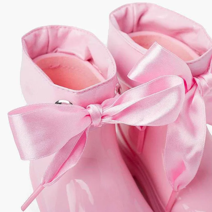 Botas De Agua<Pisamonas Botas Agua Niña Cana Baja Charol Con Lazo