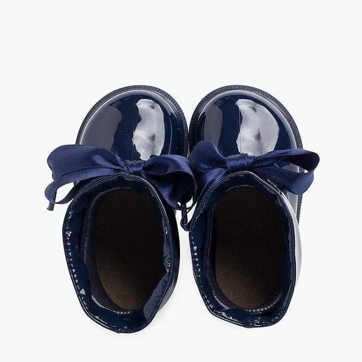 Botas De Agua<Pisamonas Botas Agua Niña Cana Baja Charol Con Lazo