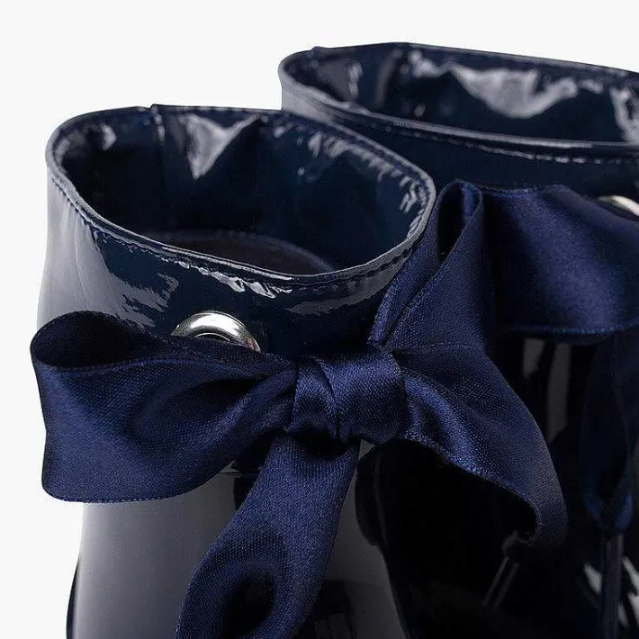 Botas De Agua<Pisamonas Botas Agua Niña Cana Baja Charol Con Lazo