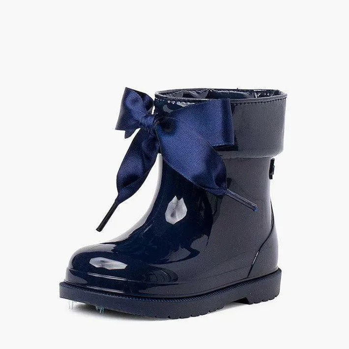 Botas De Agua<Pisamonas Botas Agua Niña Cana Baja Charol Con Lazo