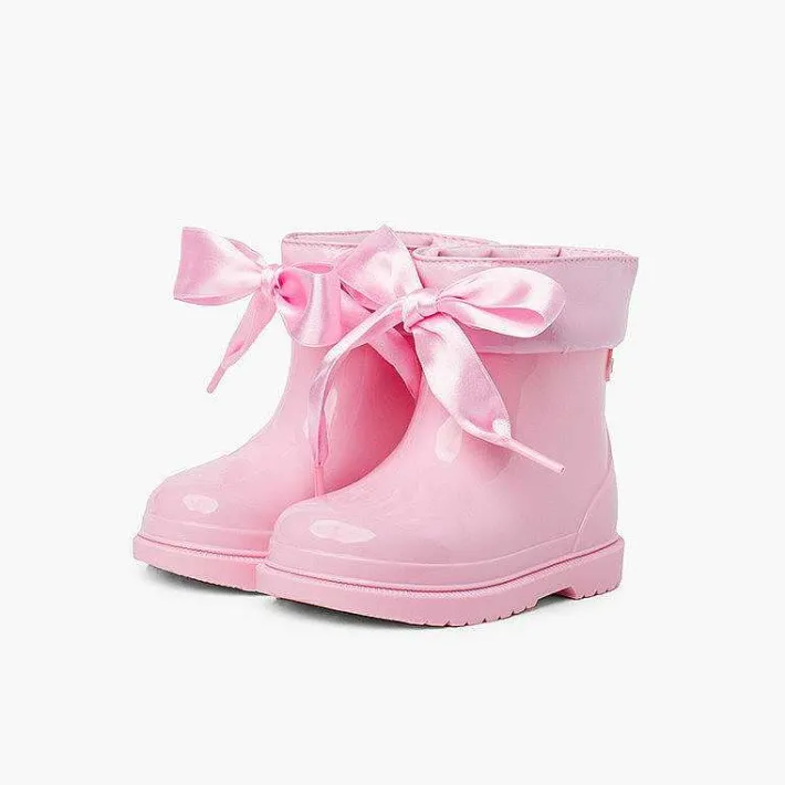 Botas De Agua<Pisamonas Botas Agua Niña Cana Baja Charol Con Lazo