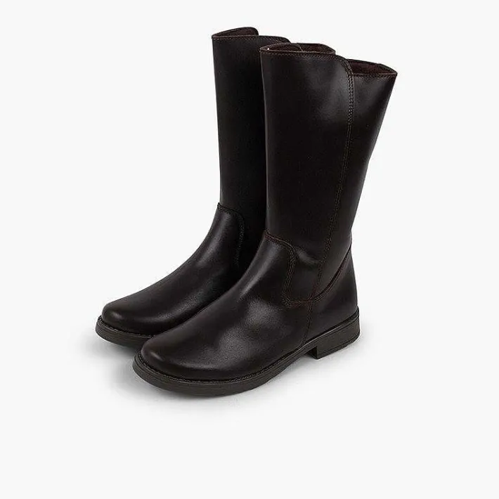Botas<Pisamonas Botas Altas Piel Niña Y Mujer Cana Ancha
