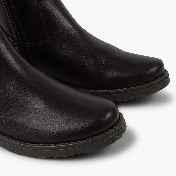 Botas<Pisamonas Botas Altas Piel Niña Y Mujer Cana Ancha