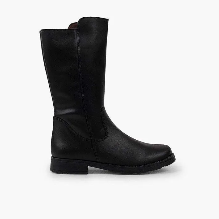 Botas<Pisamonas Botas Altas Piel Niña Y Mujer Cana Ancha