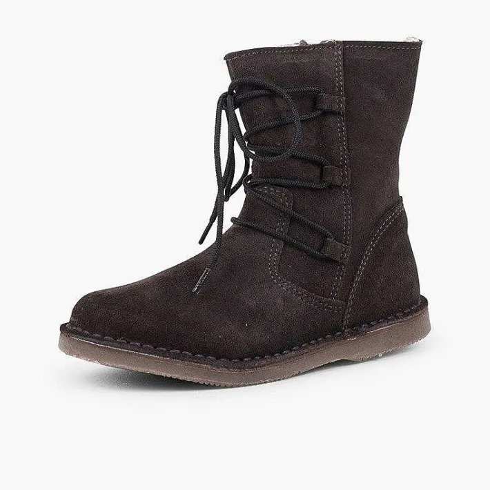 Botas<Pisamonas Botas Borreguito Niña Cordones Cruzados Cremallera