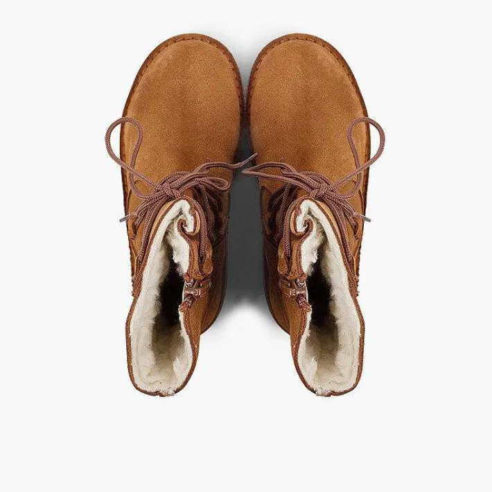 Botas<Pisamonas Botas Borreguito Niña Cordones Cruzados Cremallera